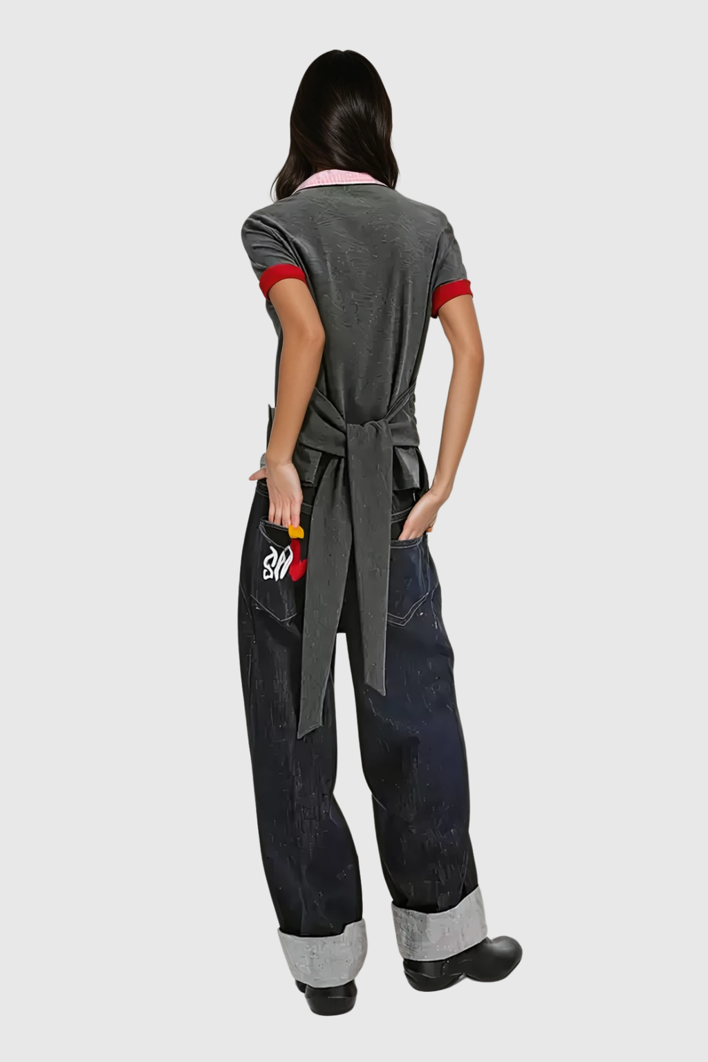 Bran Polo Neck Lace Up T Shirt