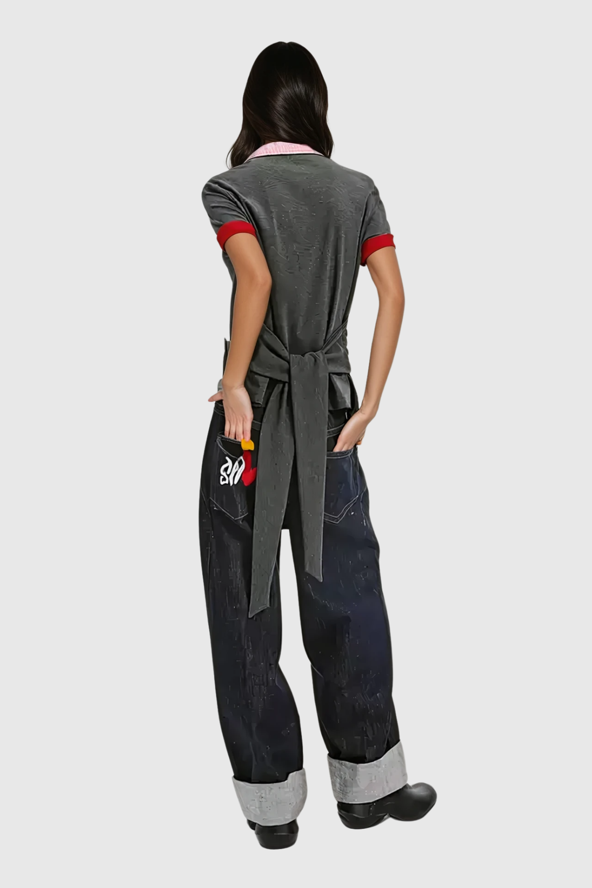 Bran Polo Neck Lace Up T Shirt