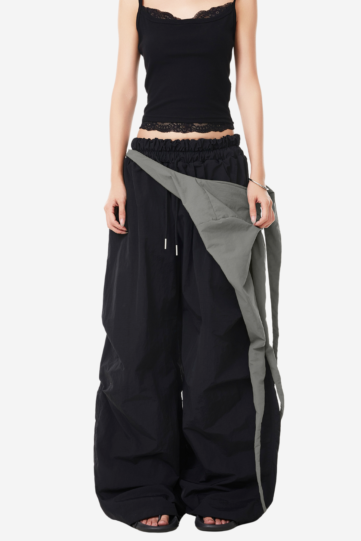Brandie Lace Up Wide Pants