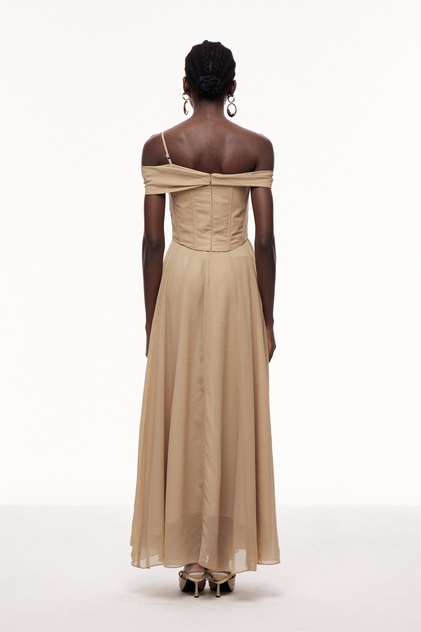 Brandon Corset Ruffle Maxi Dress