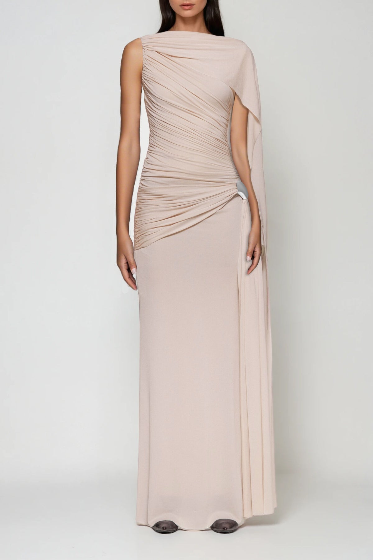 Brandt Ruch Shawl Maxi Dress In Pink
