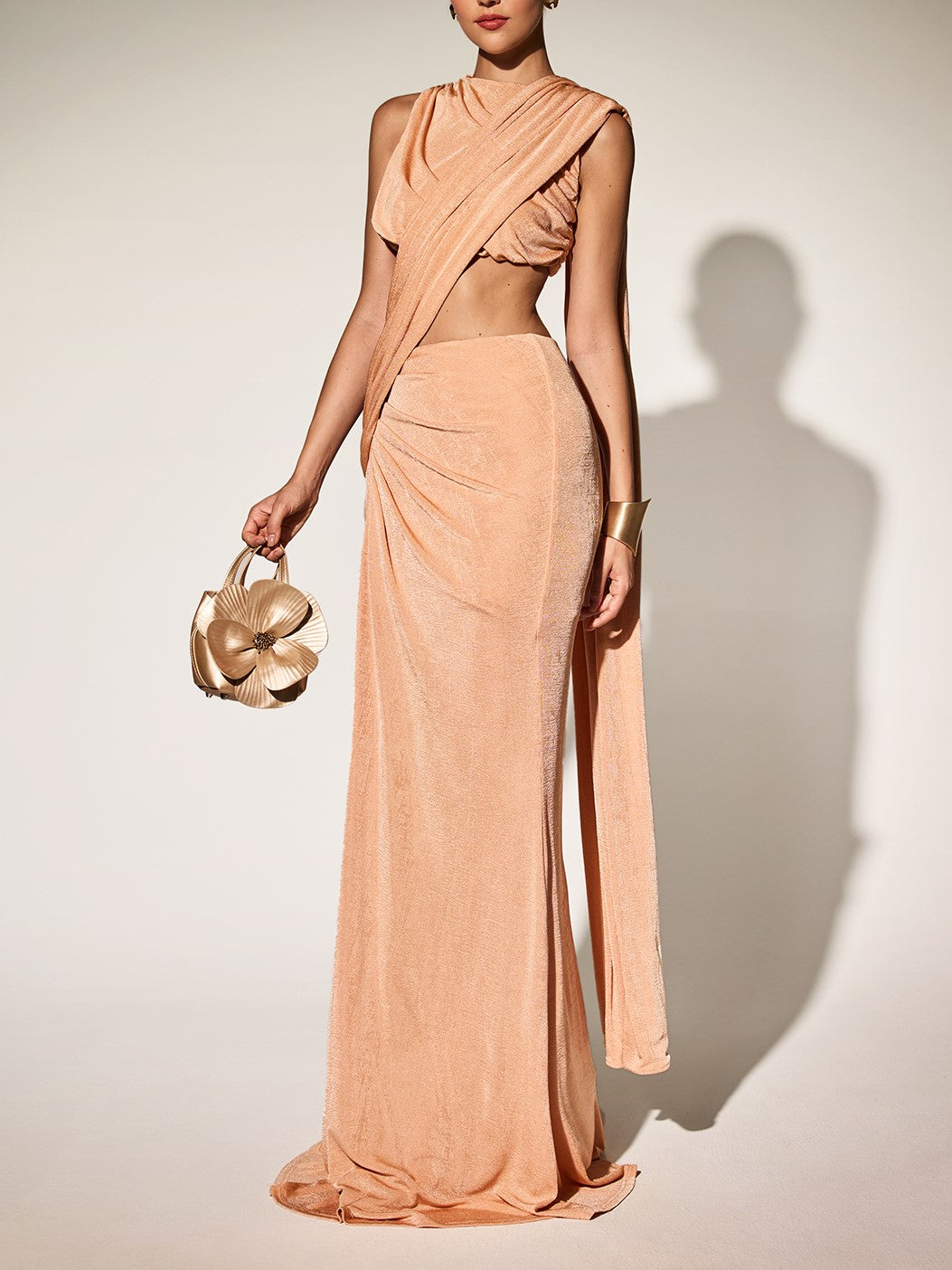 Breiana Sleeveless Ruch Maxi Dress