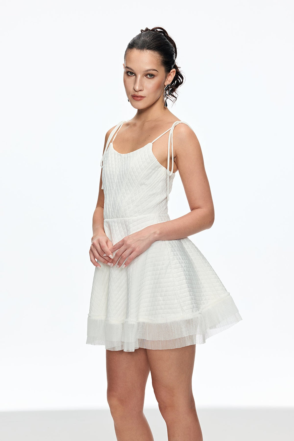 Cadeyrn Ruch Fringe Lace Up Mini Dress