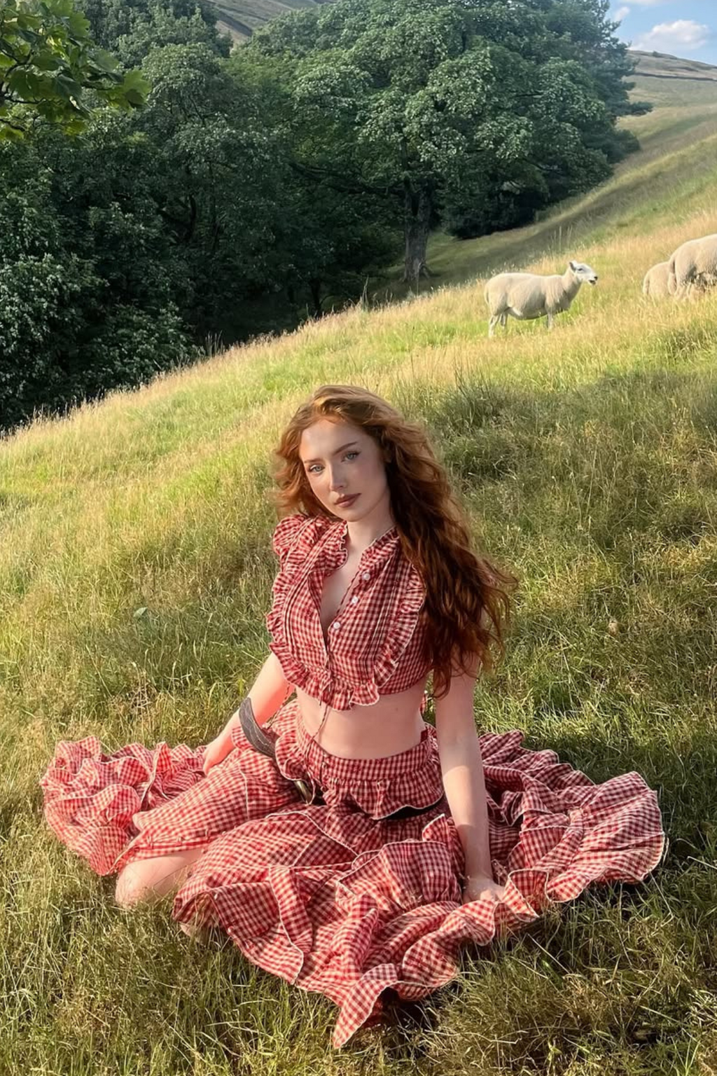 Cadogan Grid Crop Skirt Set