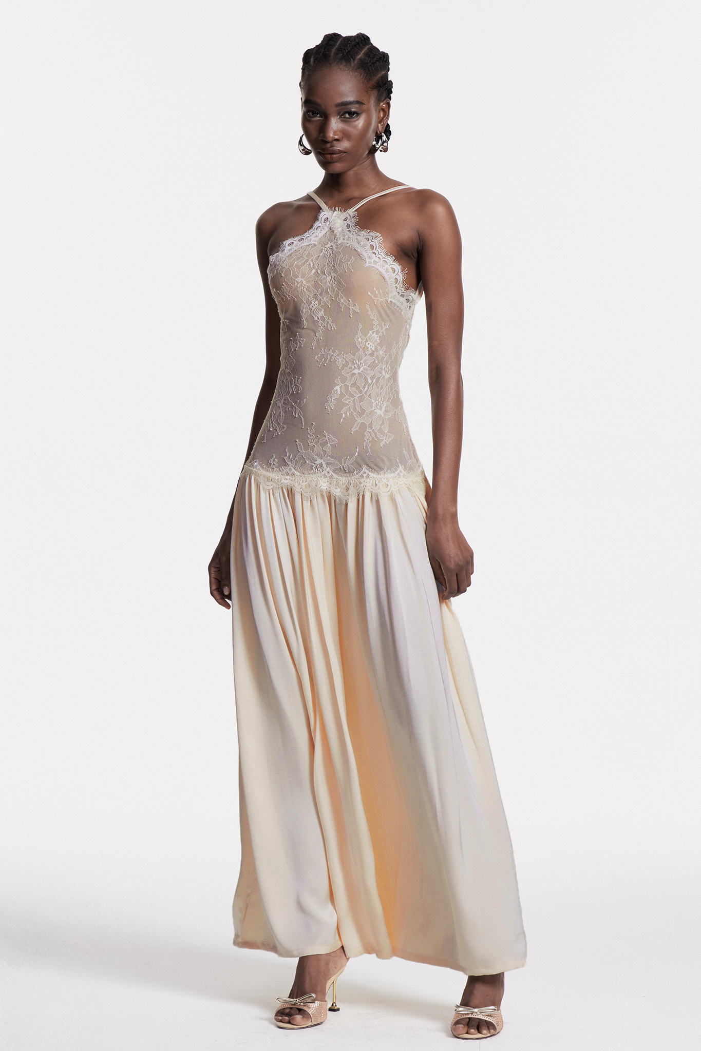 Cadwalader Lace Floral Ruch Maxi Dress