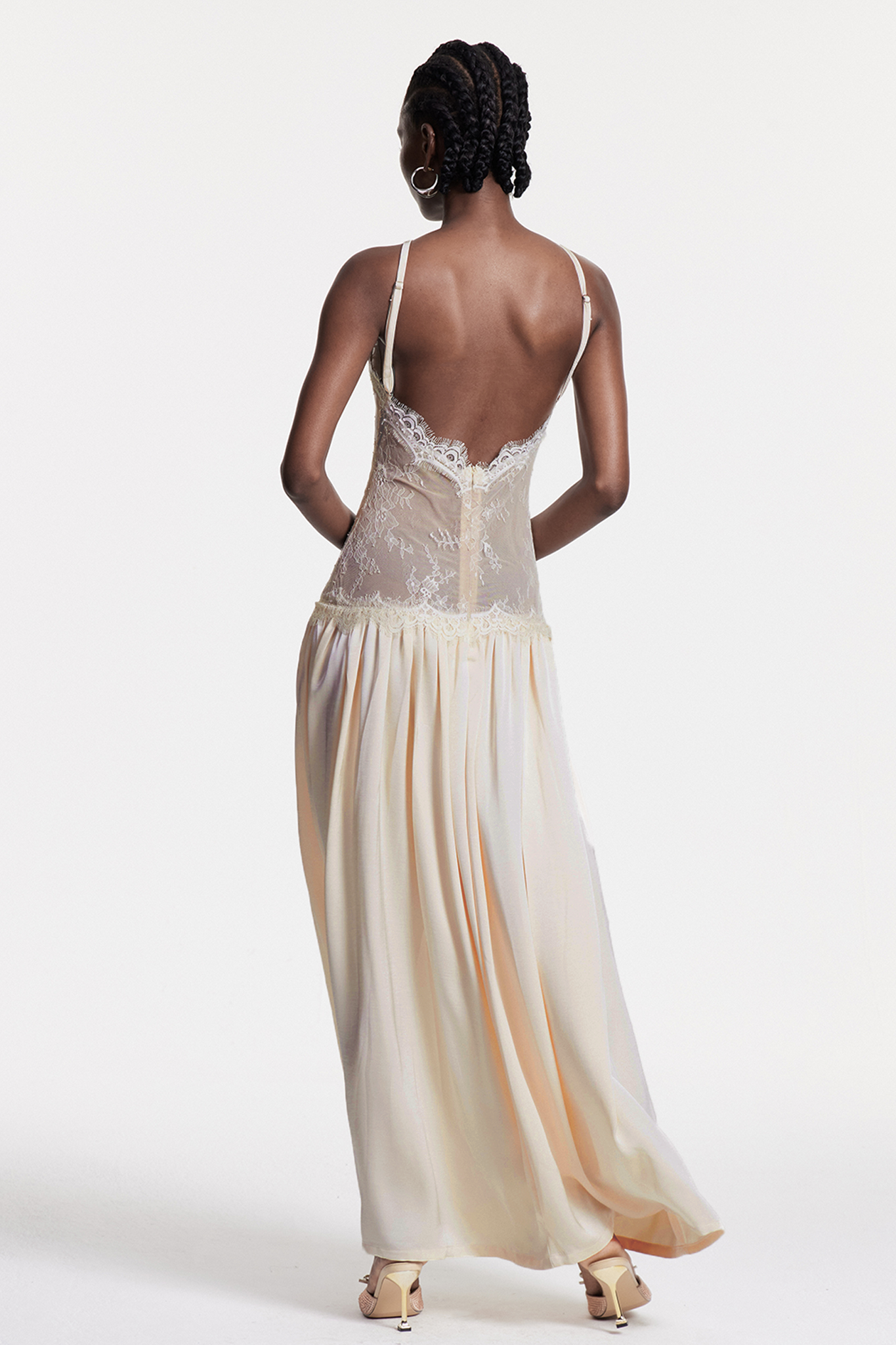 Cadwalader Lace Floral Ruch Maxi Dress