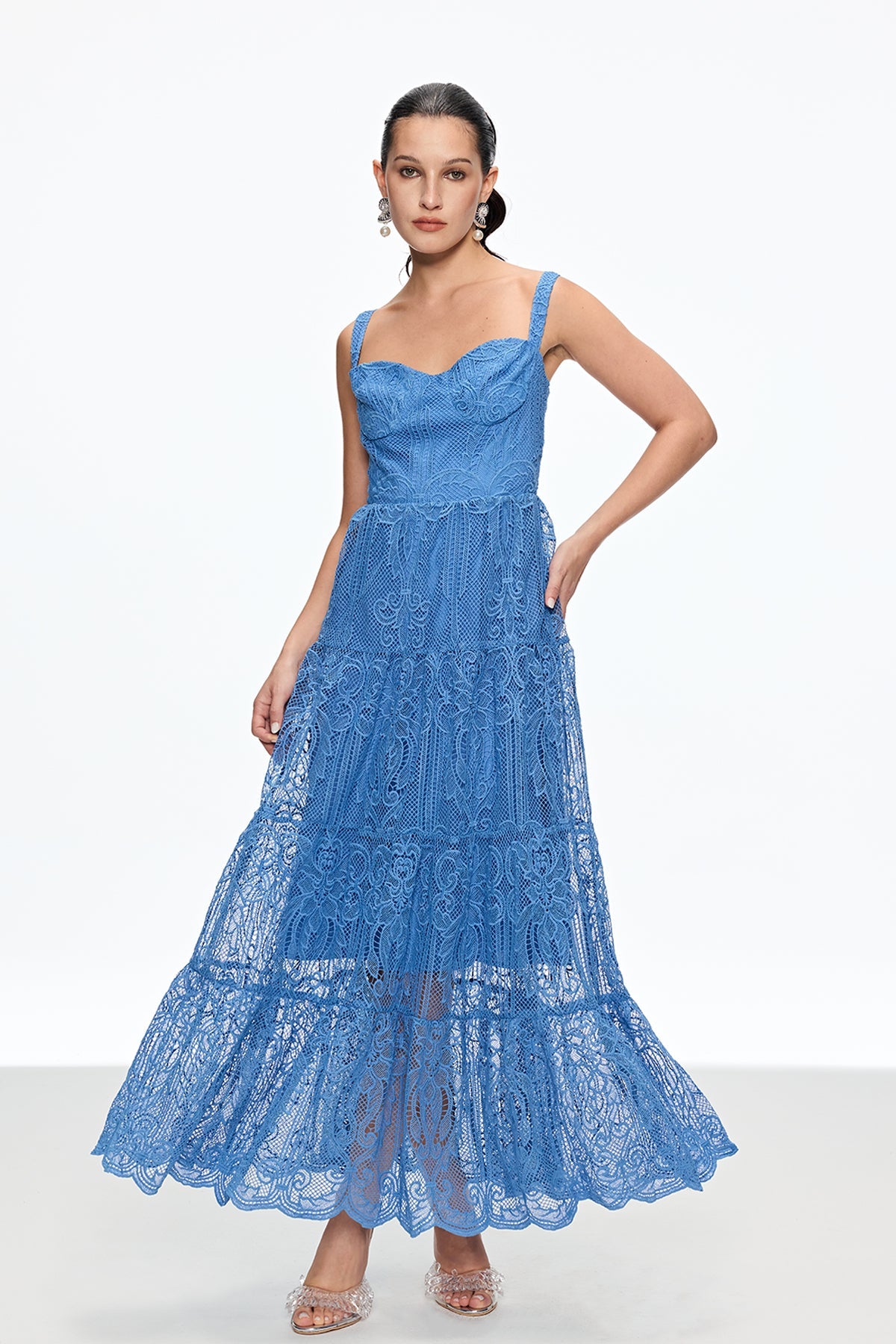 Caelestius Lace Embroidered Maxi Dress