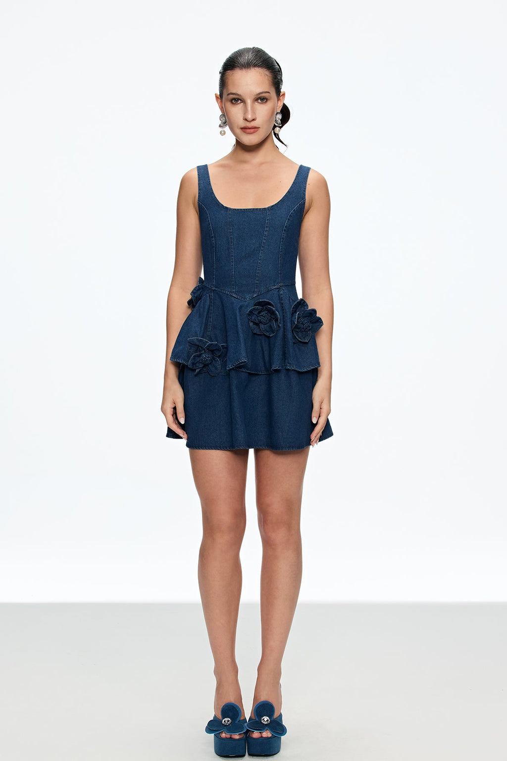 Caelie Corset Flower Ruffle Mini Dress