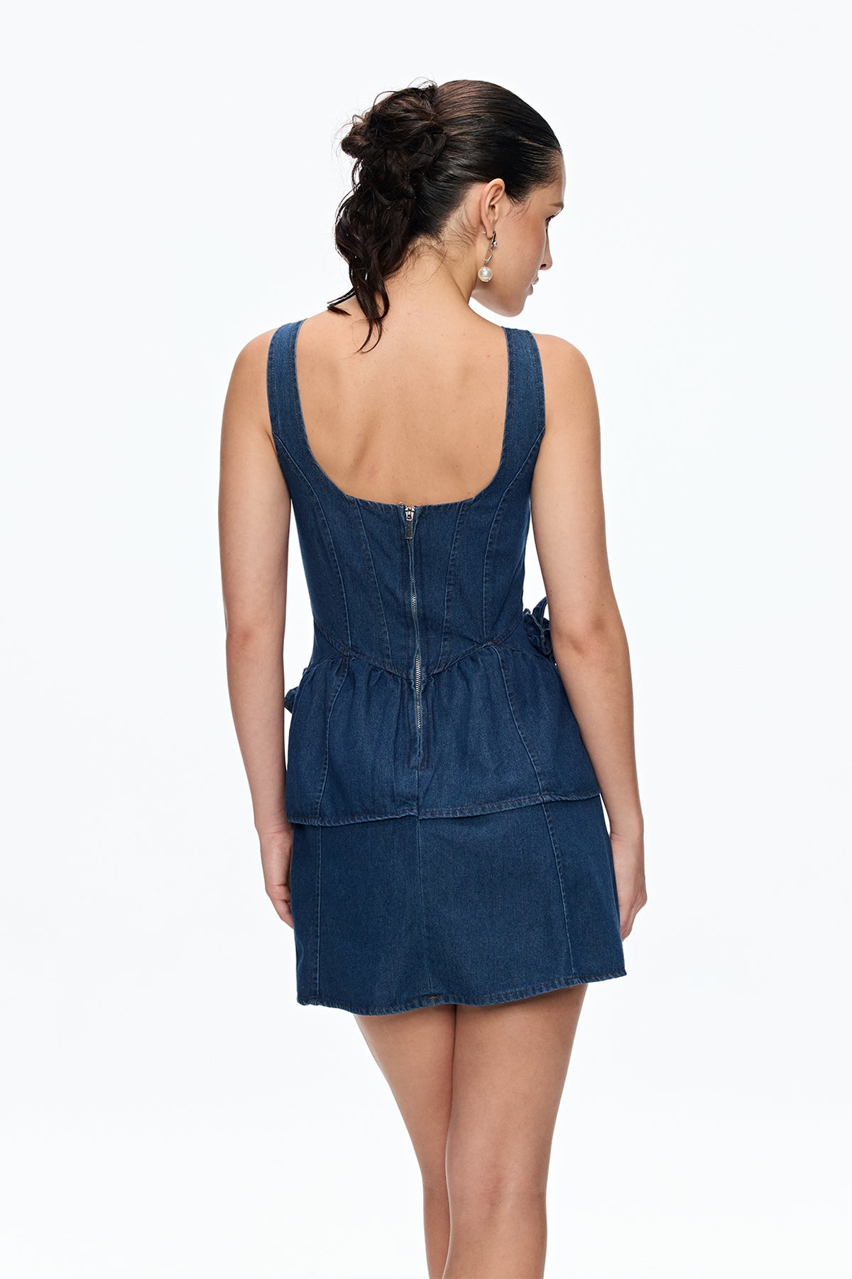 Caelie Corset Flower Ruffle Mini Dress