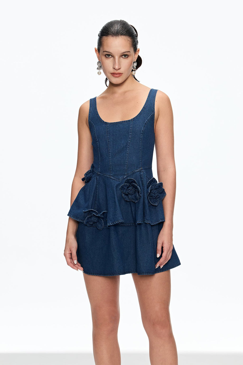 Caelie Corset Flower Ruffle Mini Dress