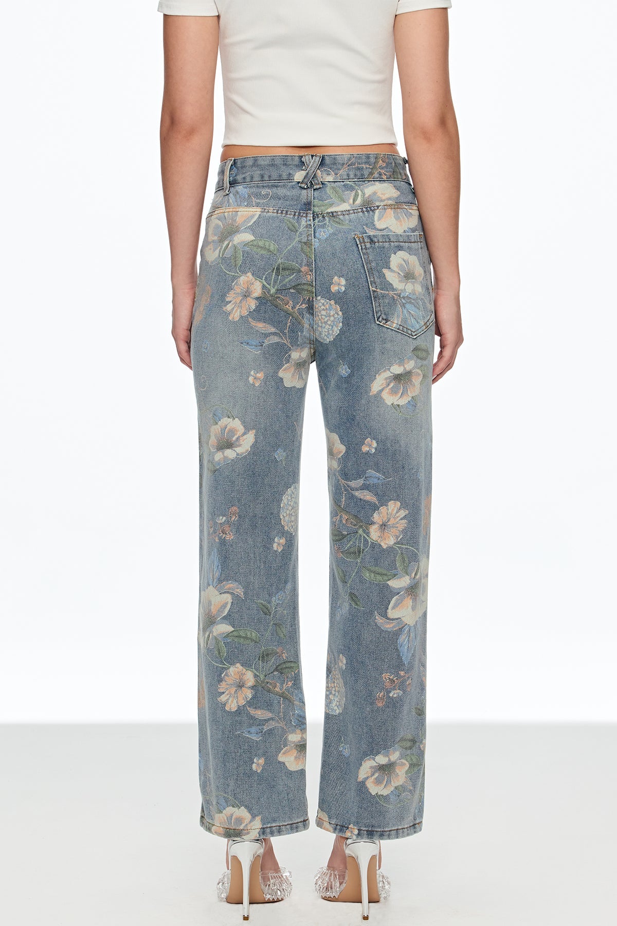 Caelius Floral Wide Leg Jeans