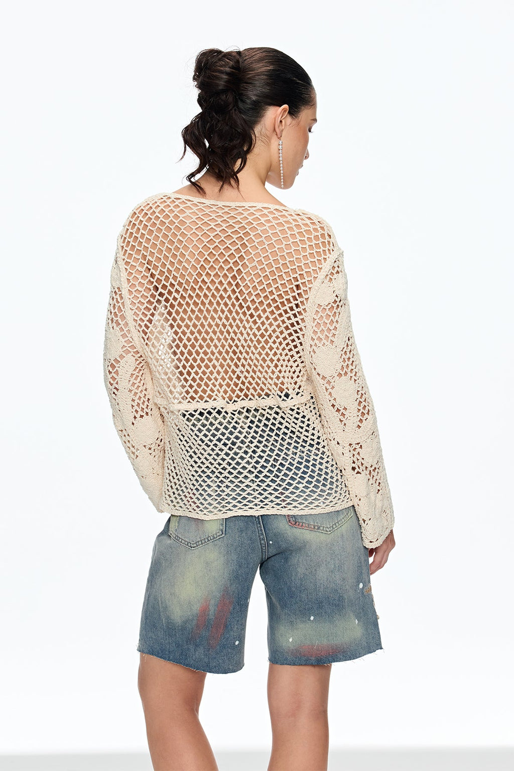 Caileigh Flower Cutout Knit Top