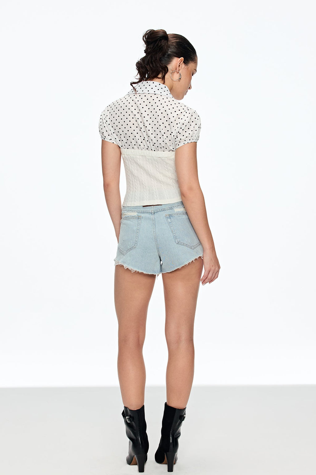 Cainan Dot Knit Flower Top