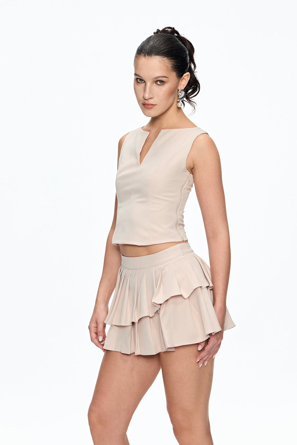 Cajsa Sleeveless Ruffle Skirt Set