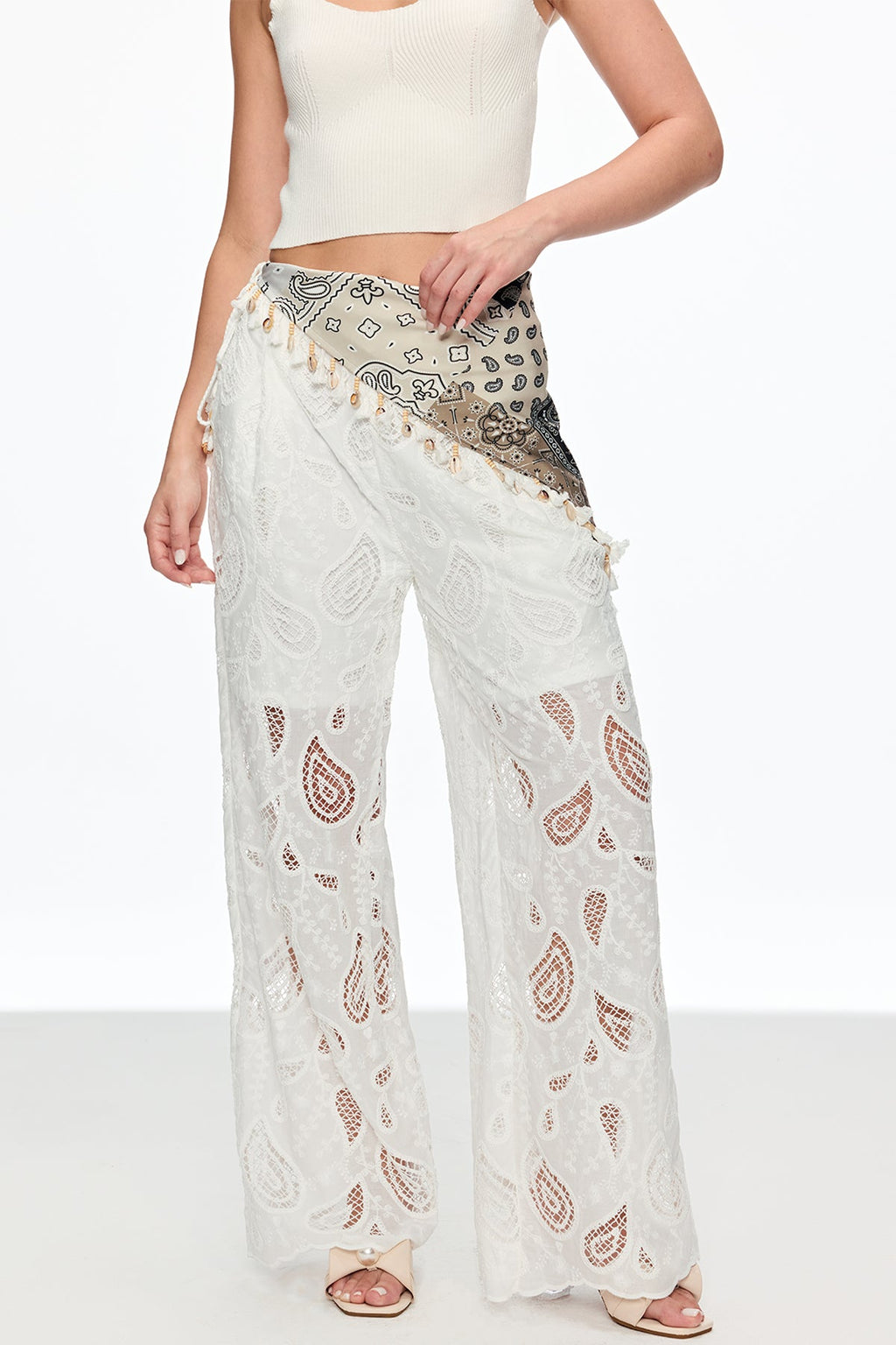 Calanthe Cutout Embroidered Pants