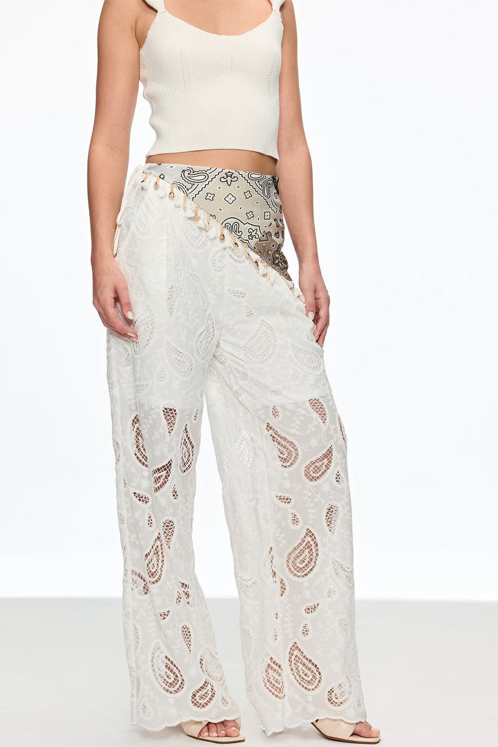 Calanthe Cutout Embroidered Pants