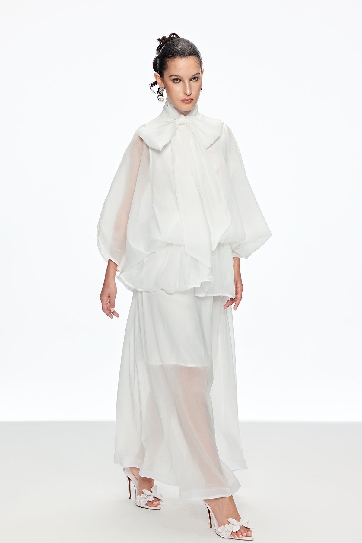 Caleigh Bow Ruffle Maxi Dress