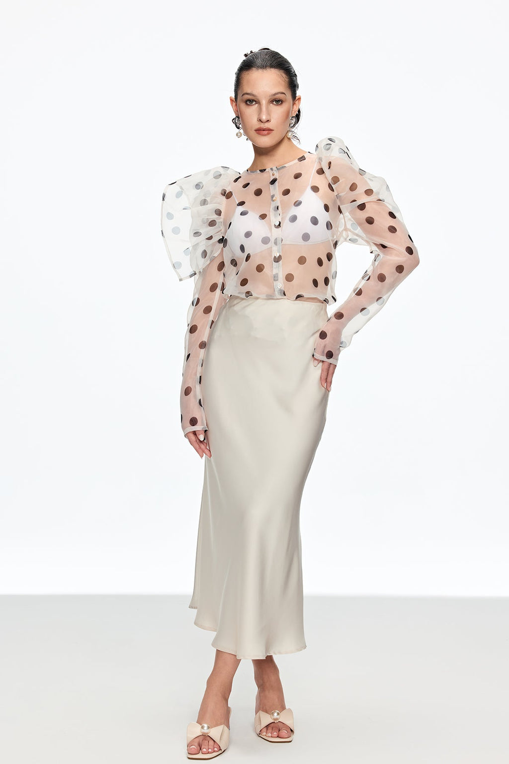 Calisto Dot Balloon Sleeve Top