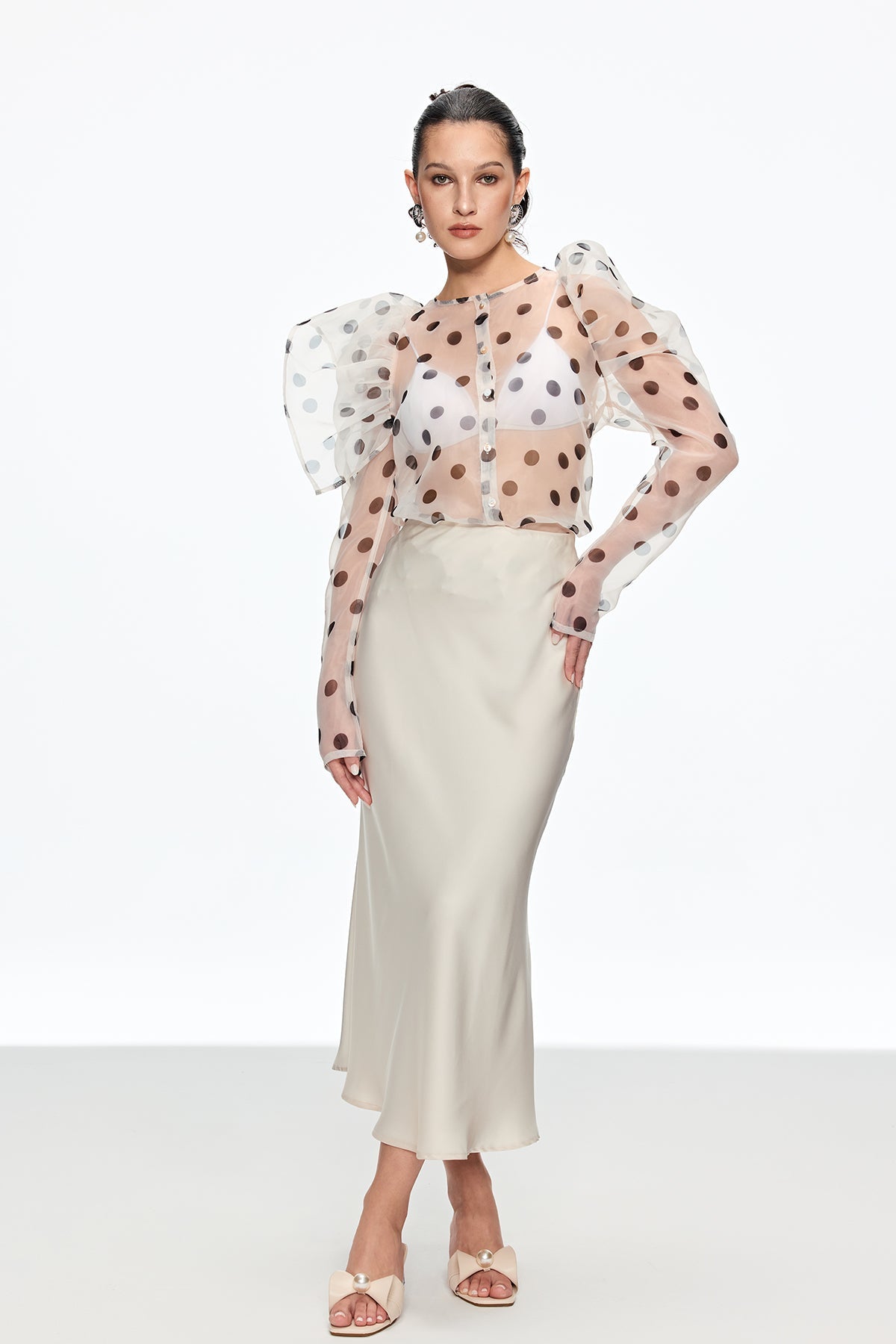 Calisto Dot Balloon Sleeve Top