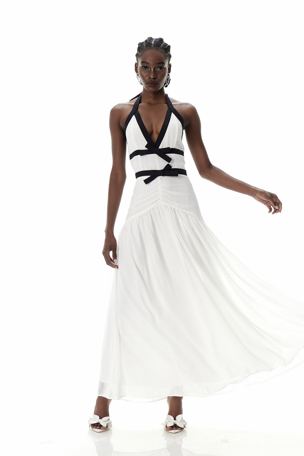 Calixte Plunge Bow Maxi Dress