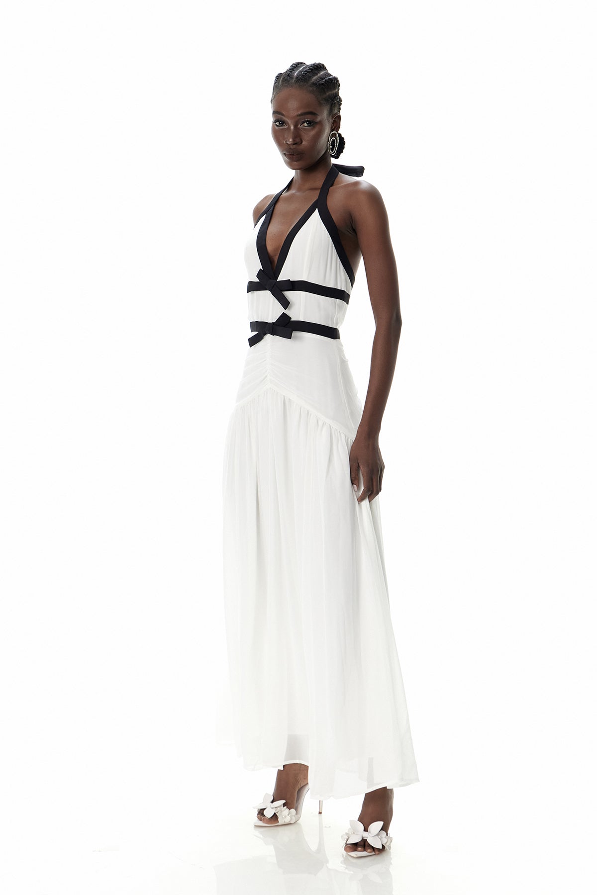 Calixte Plunge Bow Maxi Dress