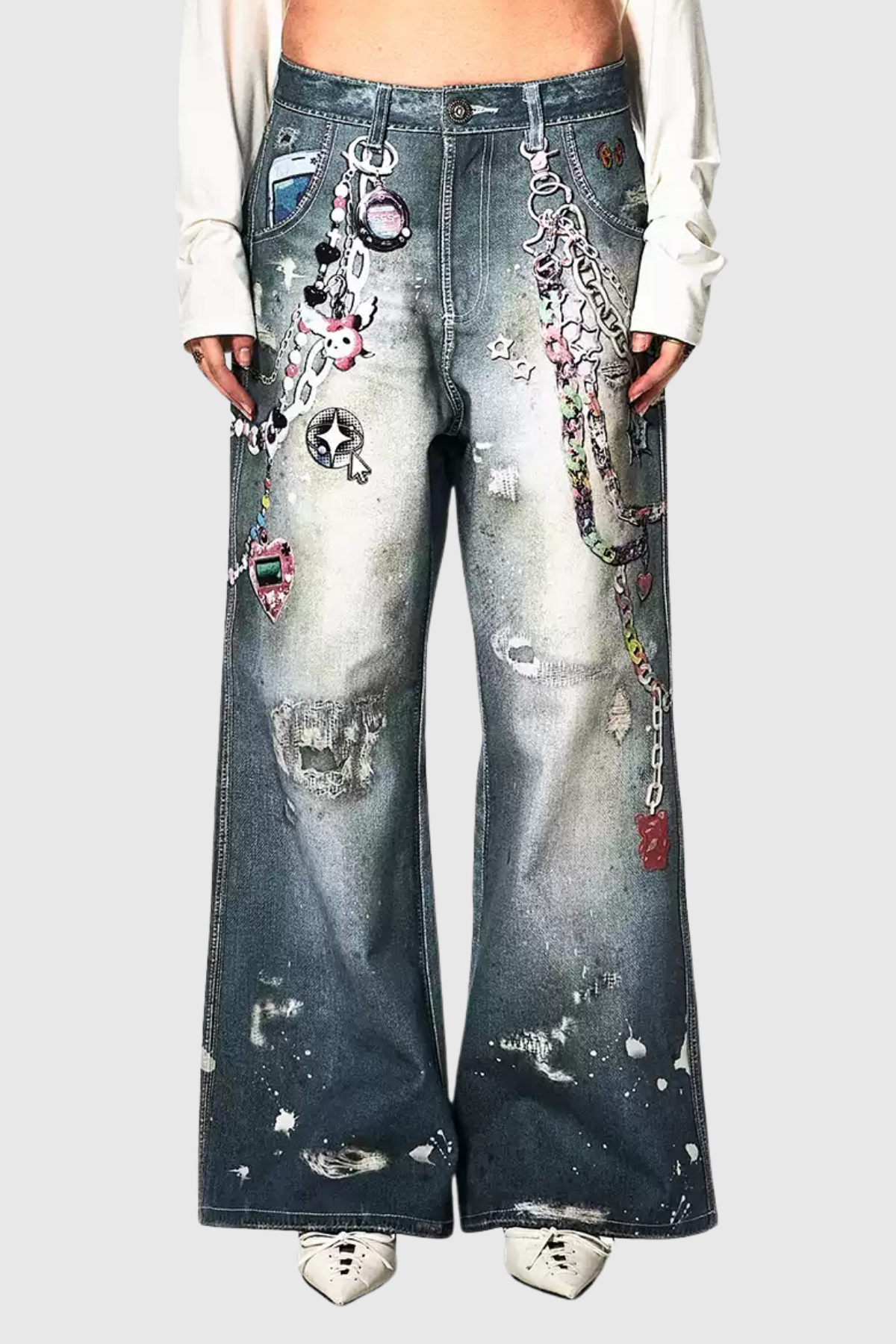 Callahan Print Wide Leg Jeans