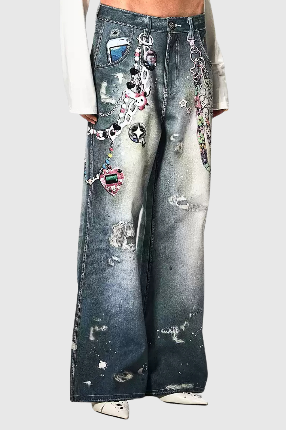 Callahan Print Wide Leg Jeans