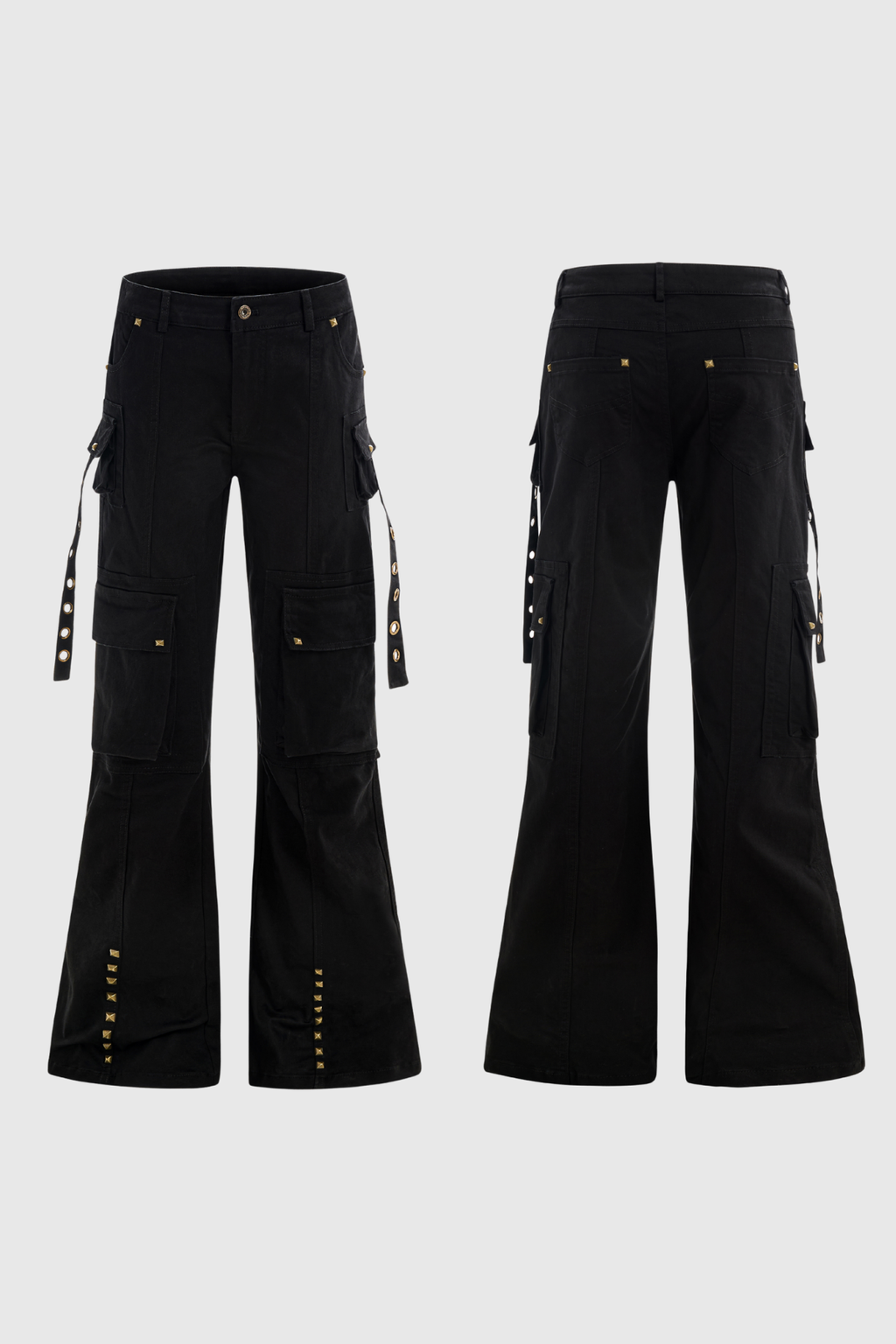Callie Studded Cargo Bootcut Jeans