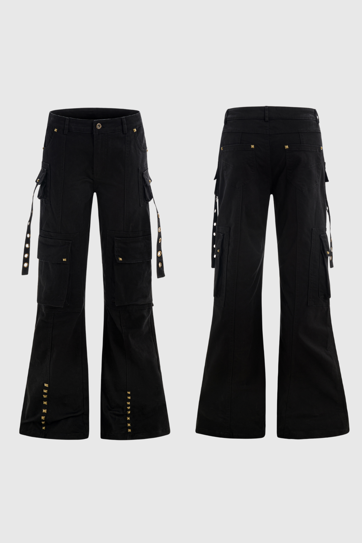 Callie Studded Cargo Bootcut Jeans