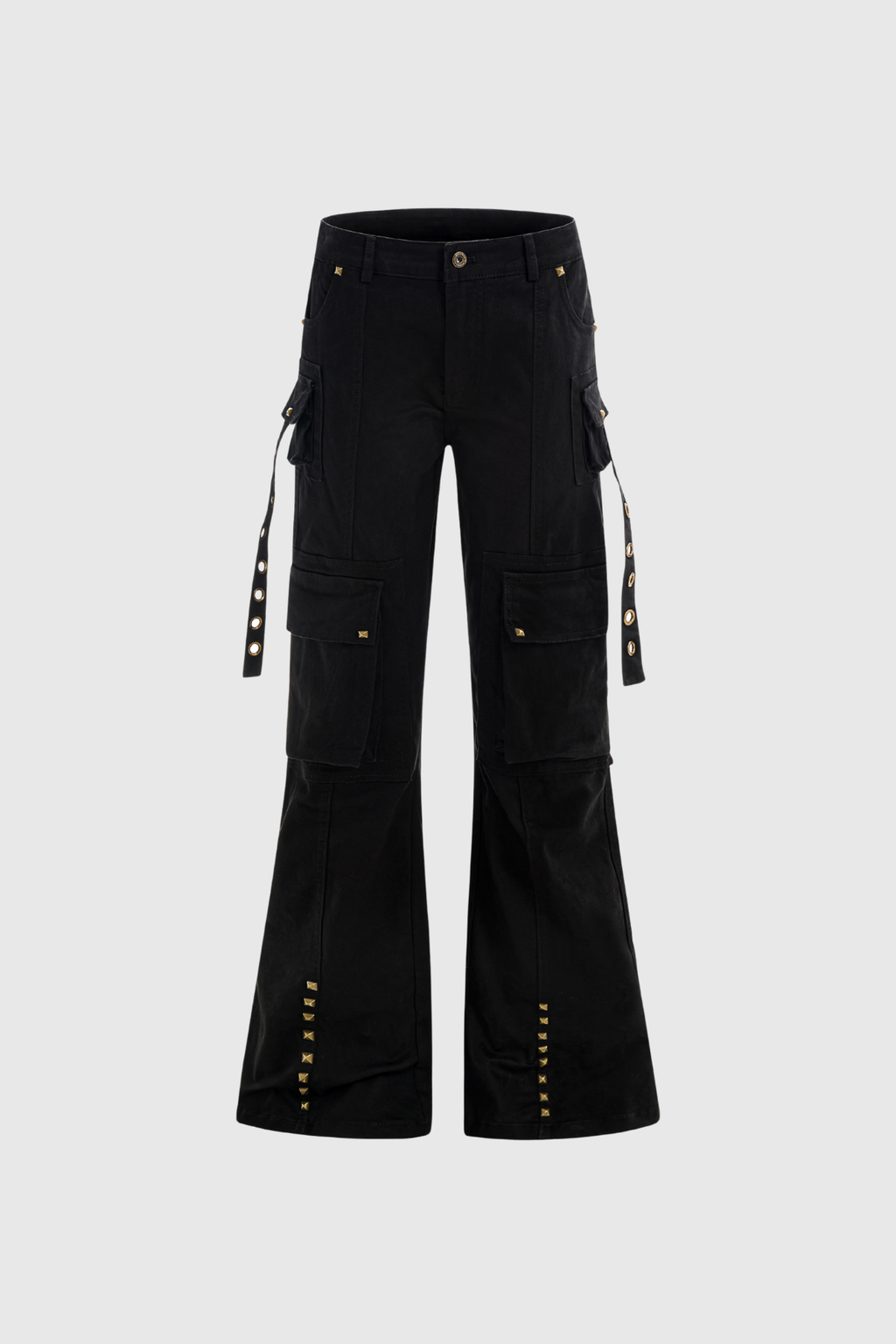 Callie Studded Cargo Bootcut Jeans