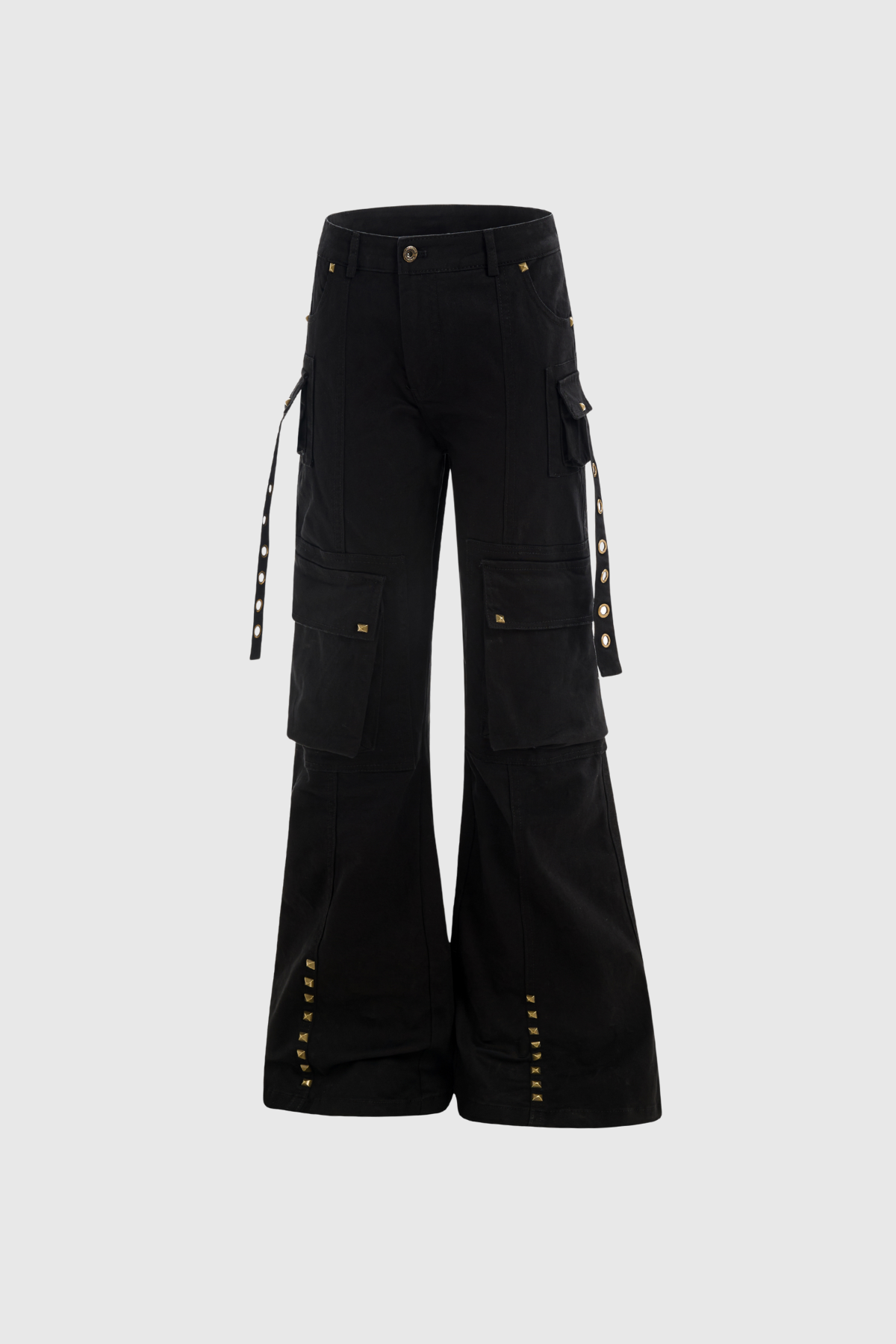 Callie Studded Cargo Bootcut Jeans
