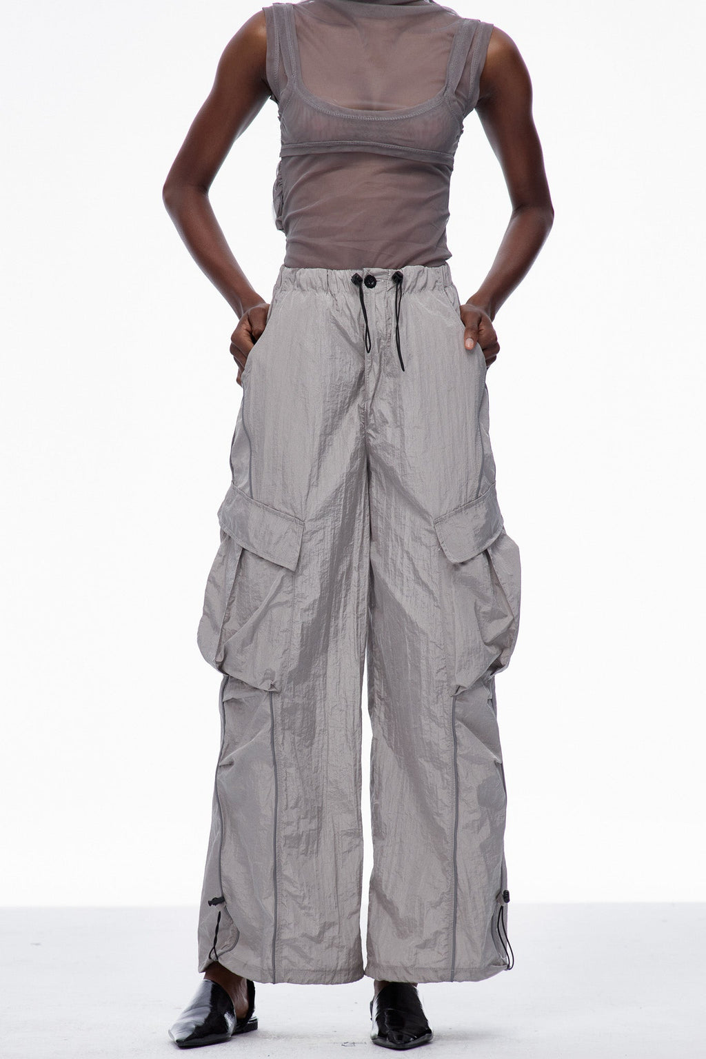 Calogero Ruch Drawstring Pants In Grey