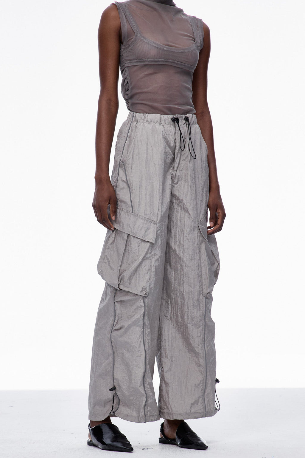 Calogero Ruch Drawstring Pants In Grey