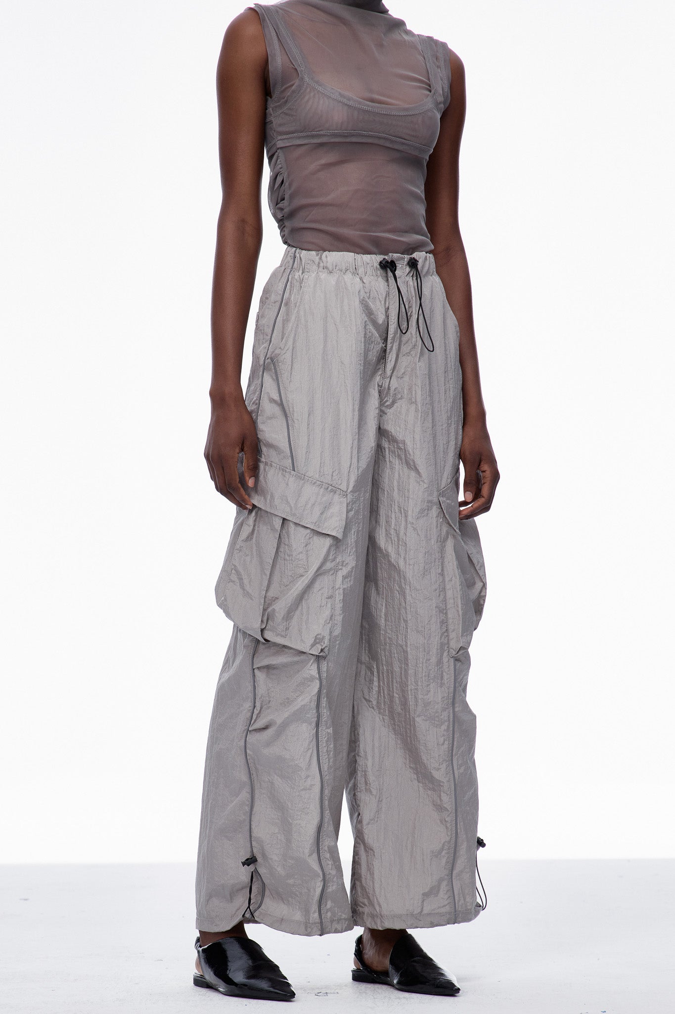 Calogero Ruch Drawstring Pants In Grey