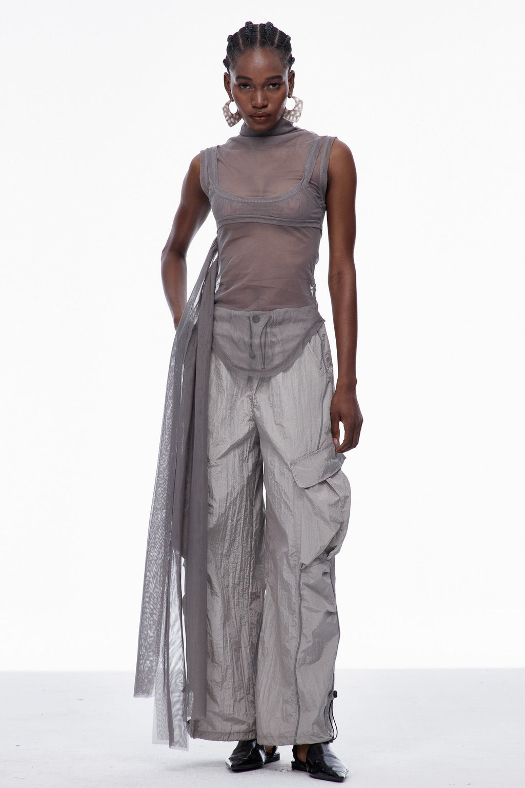 Calogero Ruch Drawstring Pants In Grey
