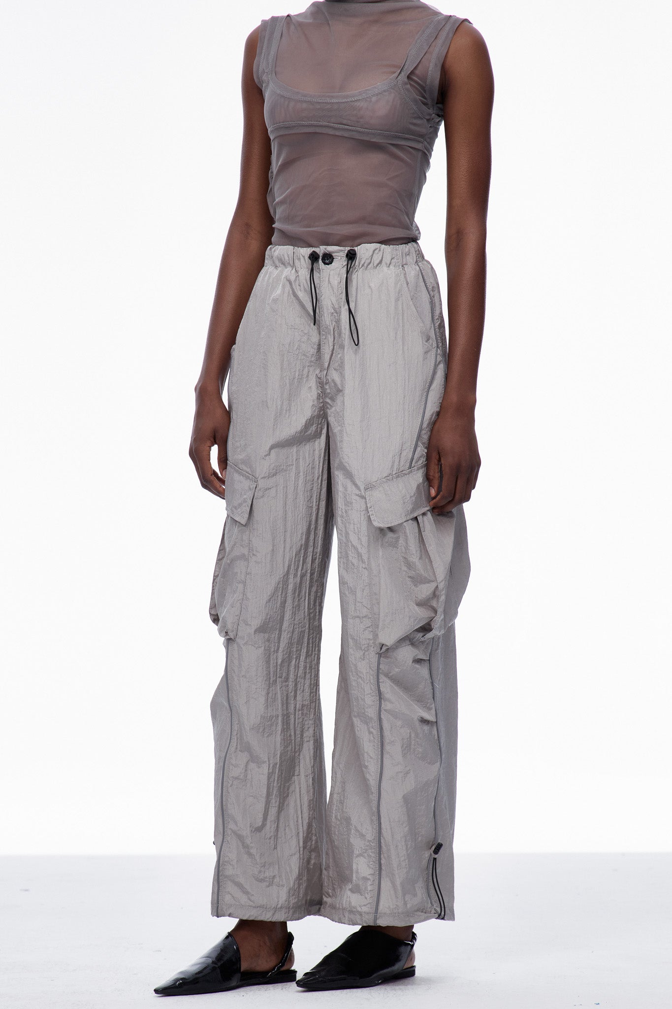 Calogero Ruch Drawstring Pants In Grey