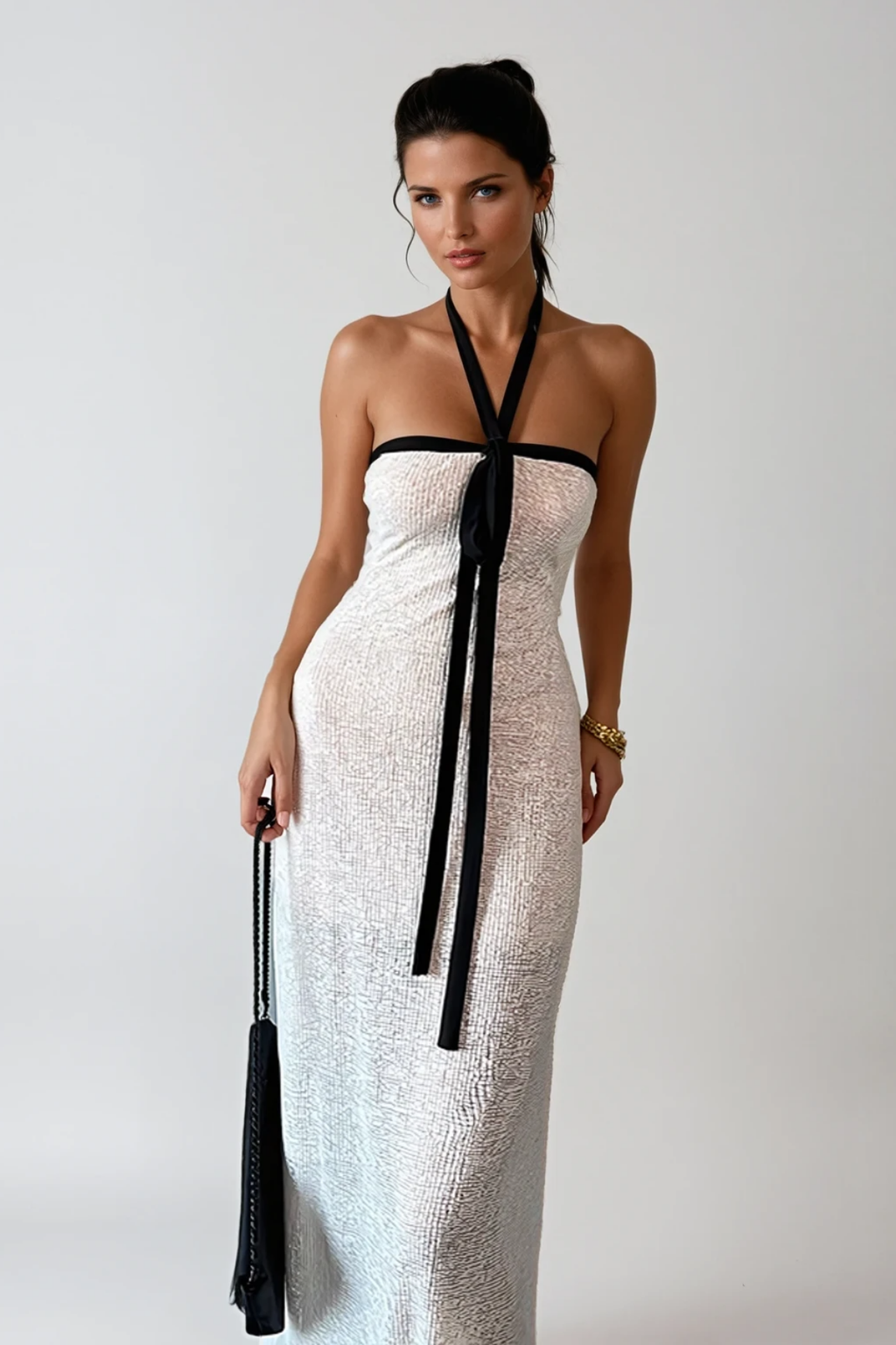 Calogerus Halter Neck Knit Maxi Dress