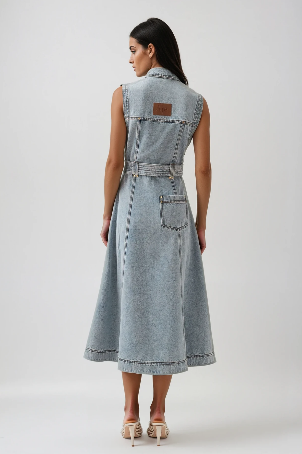 Camilla Sleeveless Denim Dress In Blue