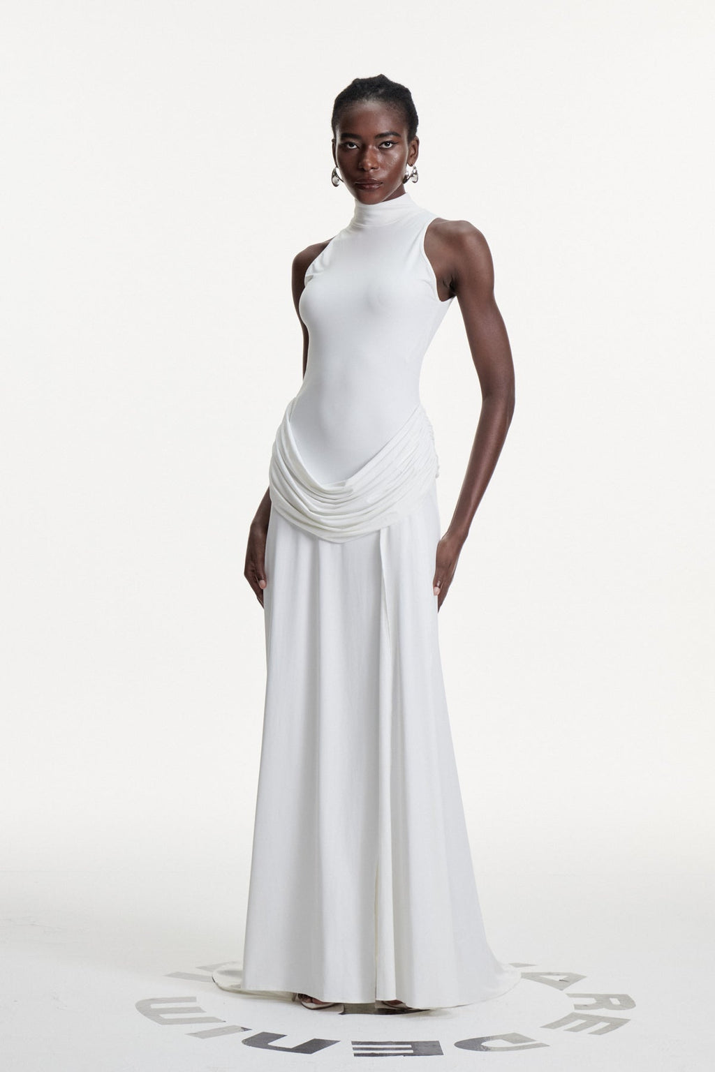 Canaan Ruch Sleeveless Split Maxi Dress In White