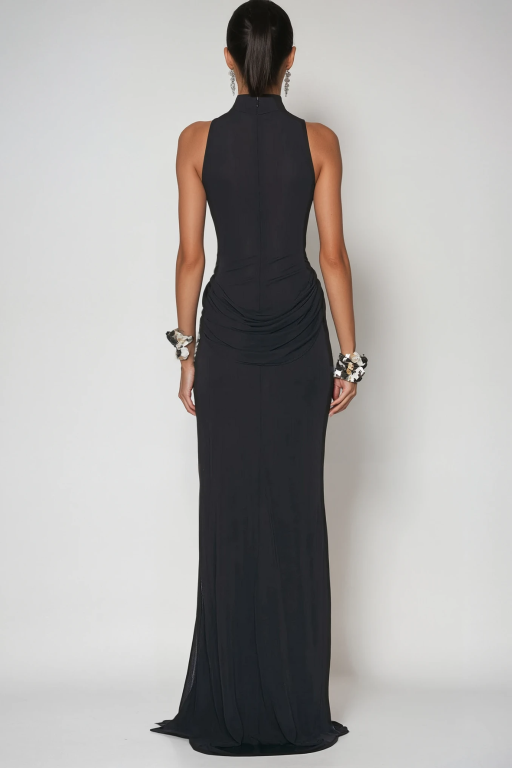 Canaan Ruch Sleeveless Split Maxi Dress In Black