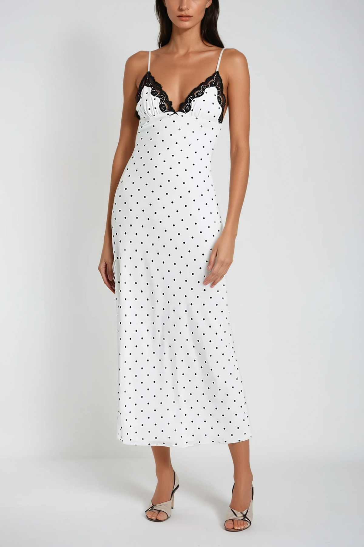 Candace Spaghetti Dot Lace Maxi Dress