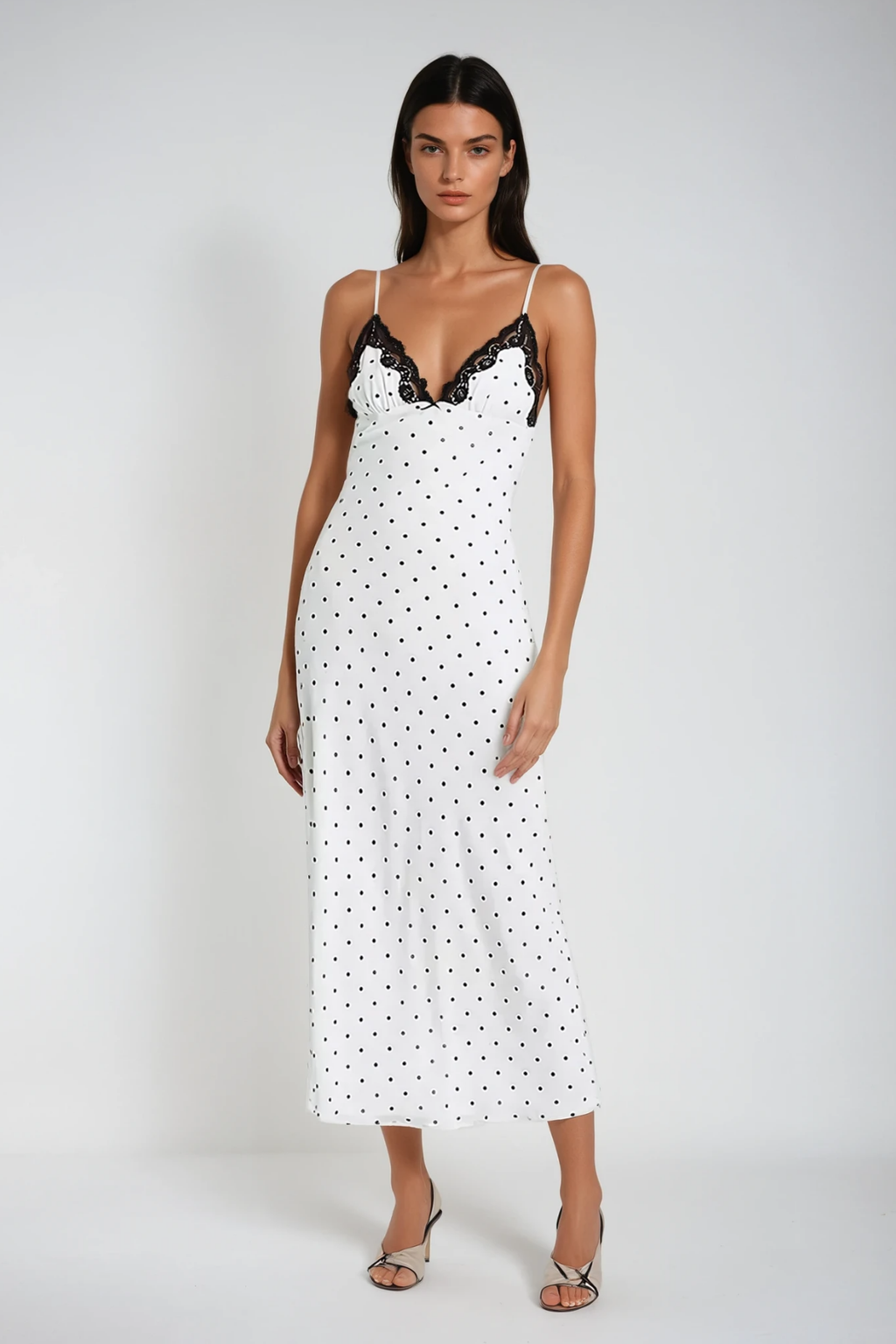 Candace Spaghetti Dot Lace Maxi Dress