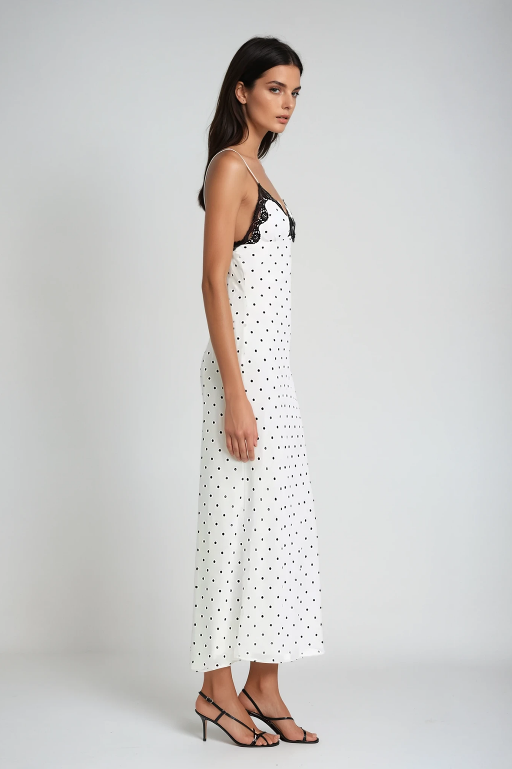 Candace Spaghetti Dot Lace Maxi Dress
