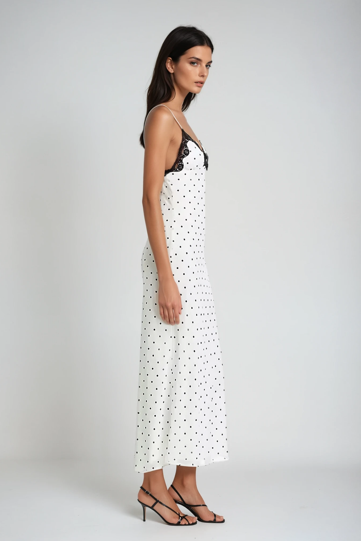Candace Spaghetti Dot Lace Maxi Dress