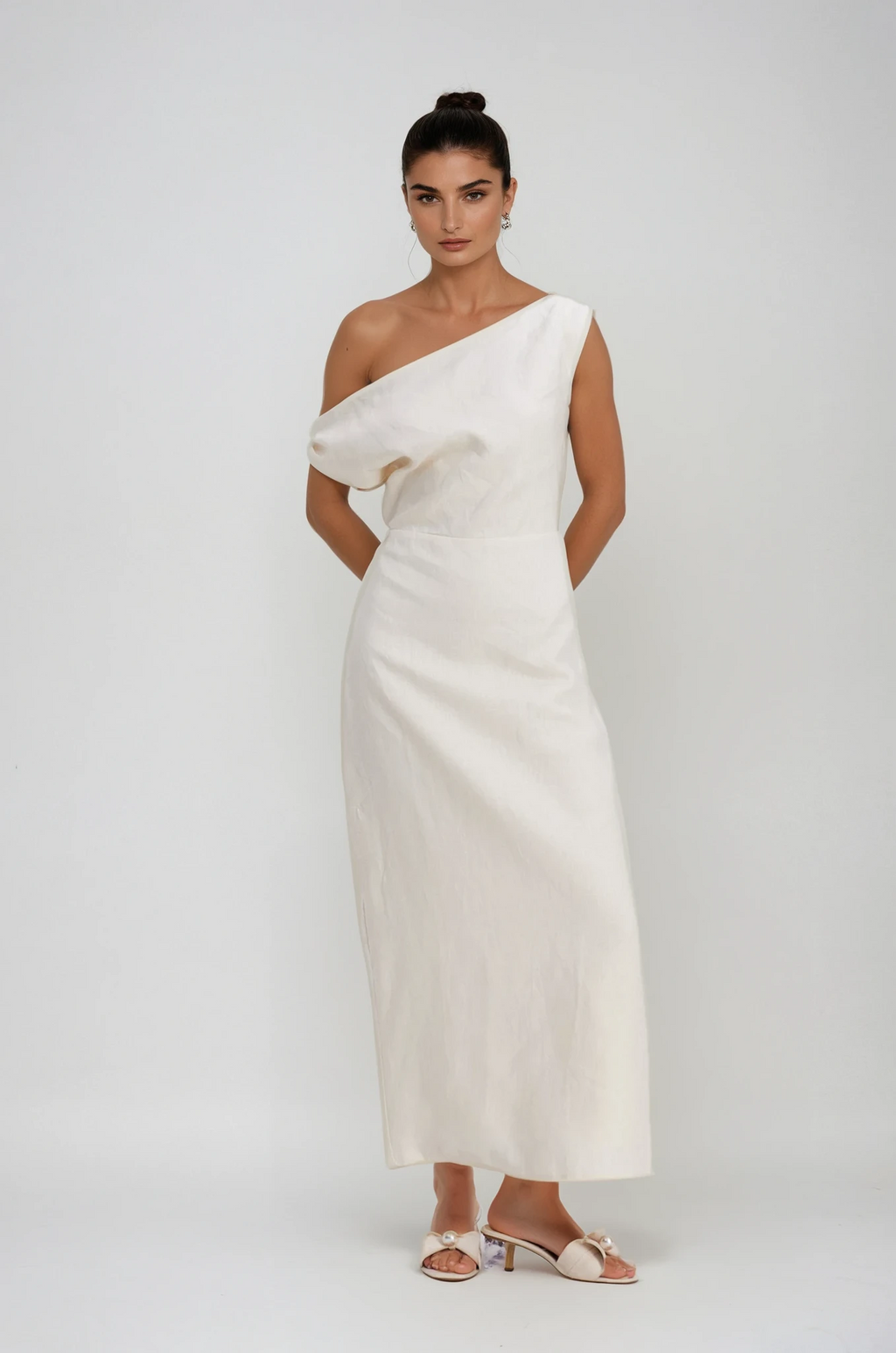 Candela One Shoulder Ruch Maxi Dress