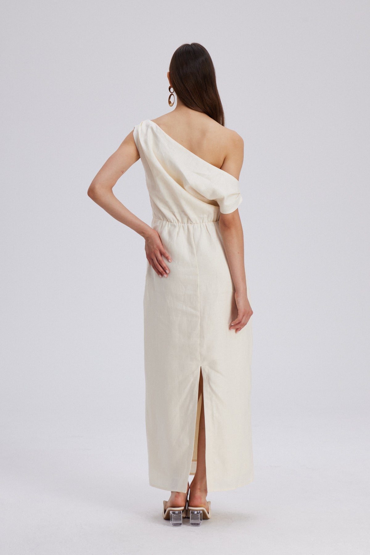 Candela One Shoulder Ruch Maxi Dress
