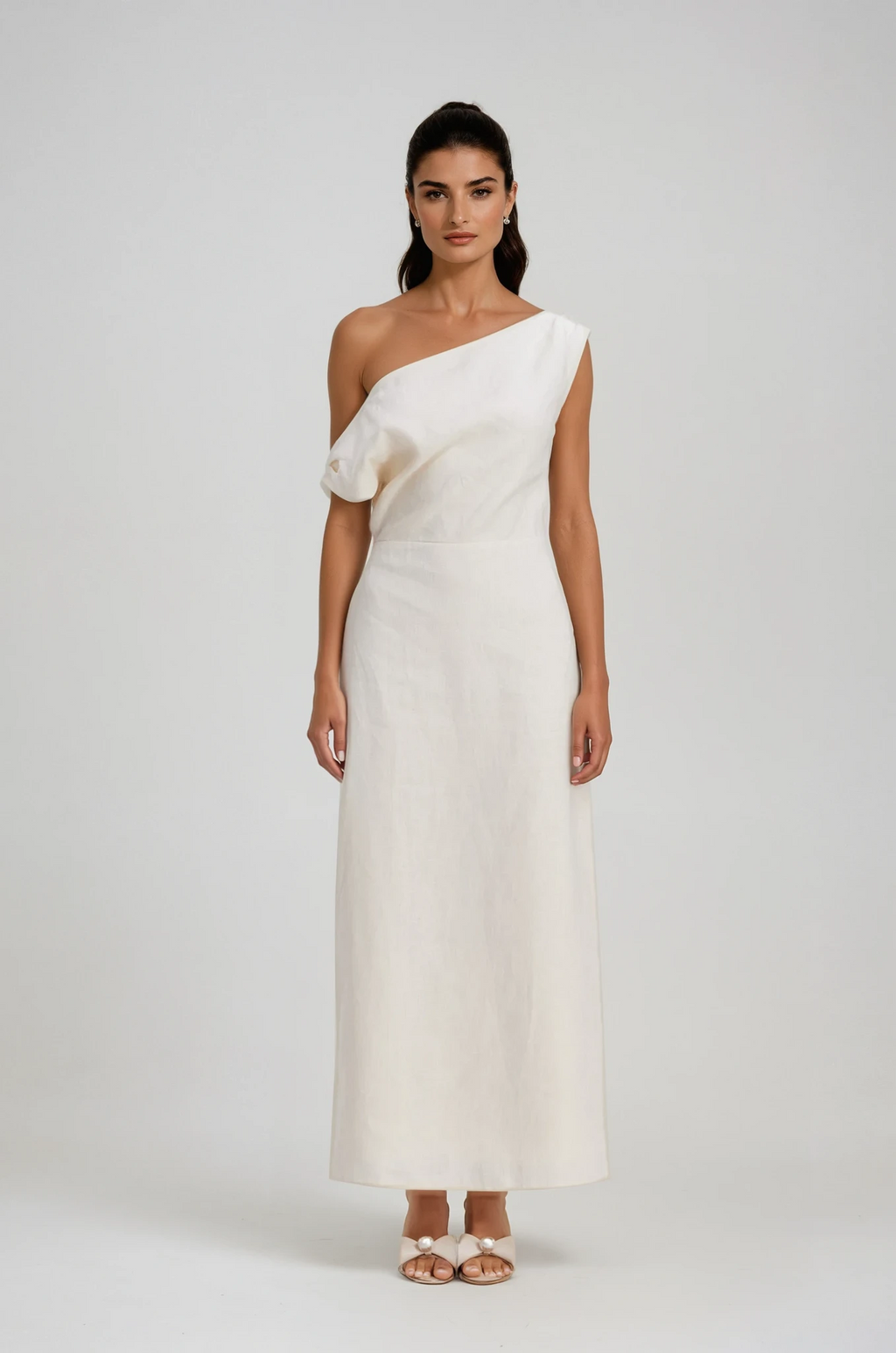 Candela One Shoulder Ruch Maxi Dress