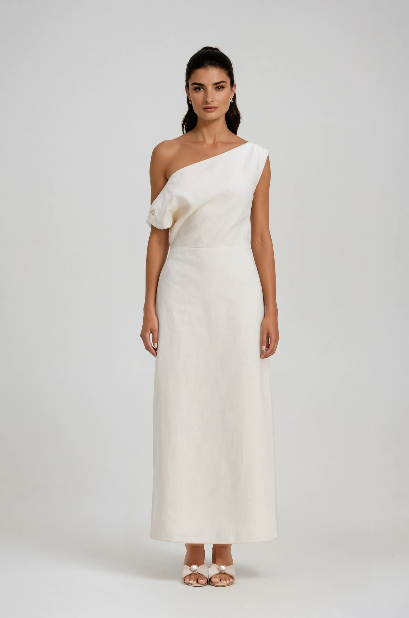 Candela One Shoulder Ruch Maxi Dress