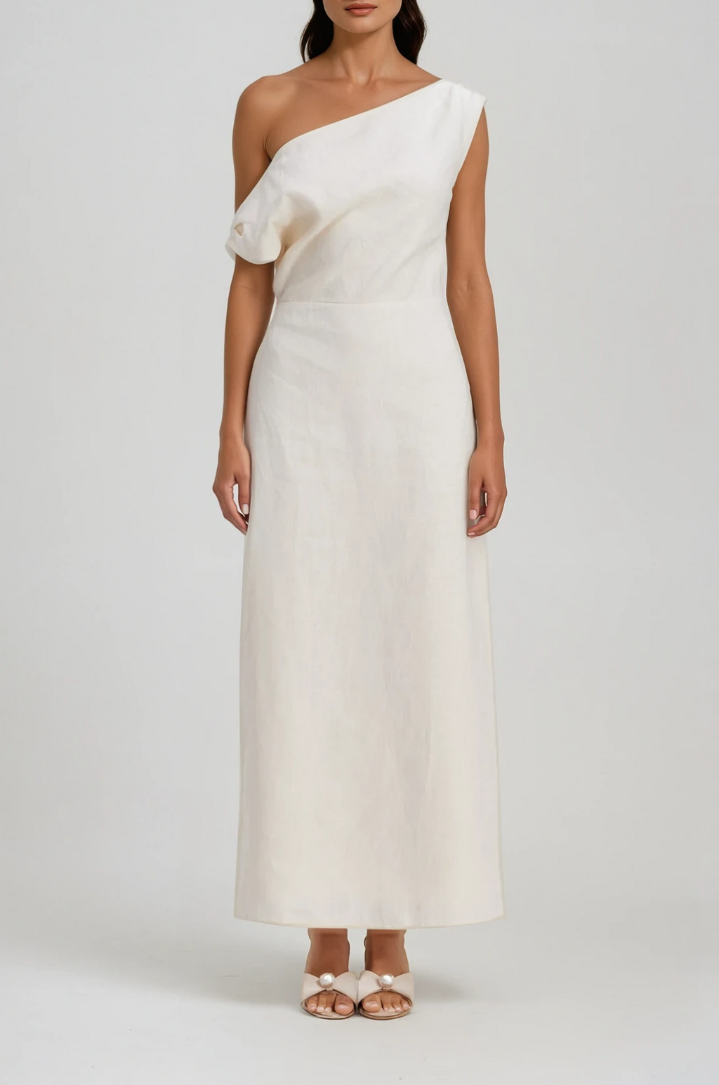 Candela One Shoulder Ruch Maxi Dress