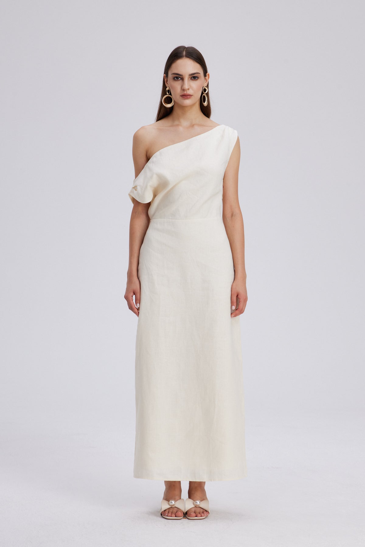 Candela One Shoulder Ruch Maxi Dress